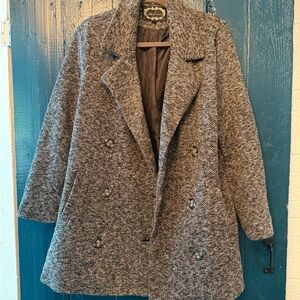 Gray Double-Breasted Women's Coat